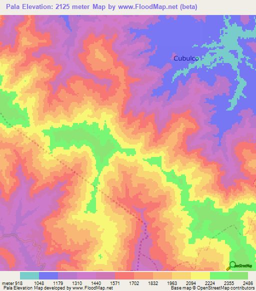 Pala,Guatemala Elevation Map