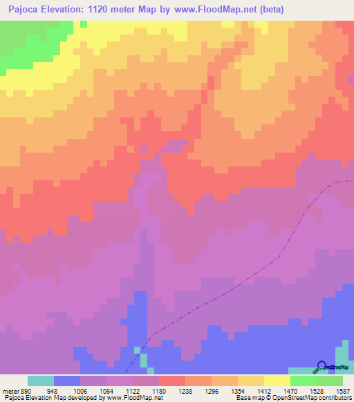 Pajoca,Guatemala Elevation Map