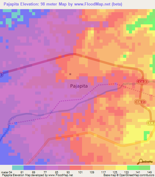 Pajapita,Guatemala Elevation Map