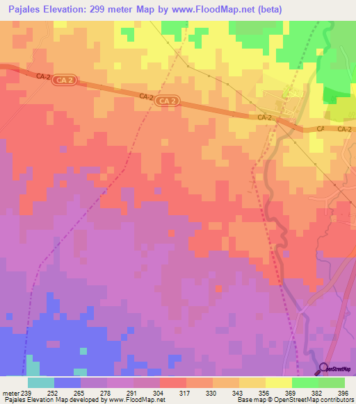 Pajales,Guatemala Elevation Map