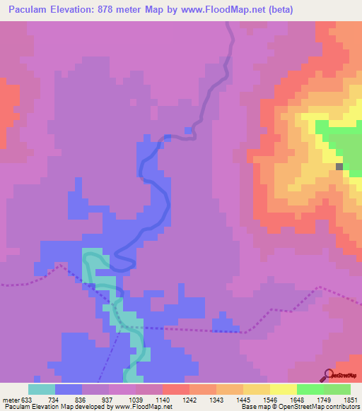 Paculam,Guatemala Elevation Map