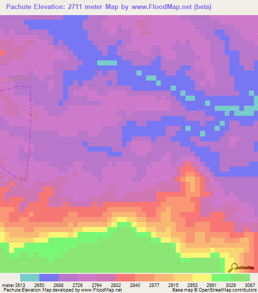 Pachute,Guatemala Elevation Map