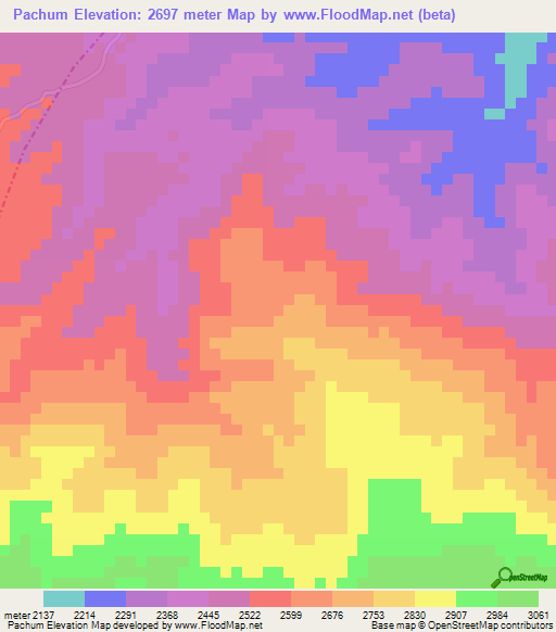 Pachum,Guatemala Elevation Map