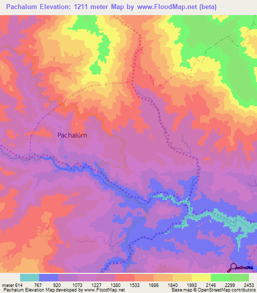 Pachalum,Guatemala Elevation Map