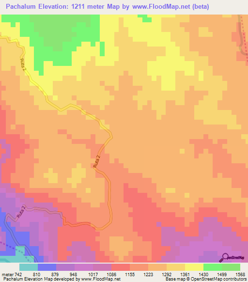 Pachalum,Guatemala Elevation Map