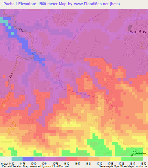 Pachali,Guatemala Elevation Map