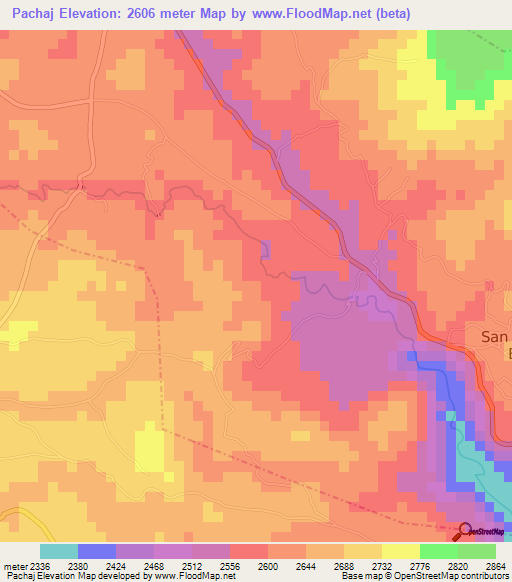 Pachaj,Guatemala Elevation Map