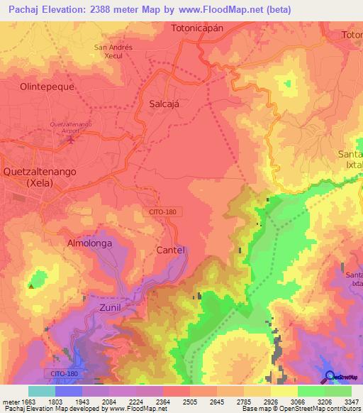 Pachaj,Guatemala Elevation Map