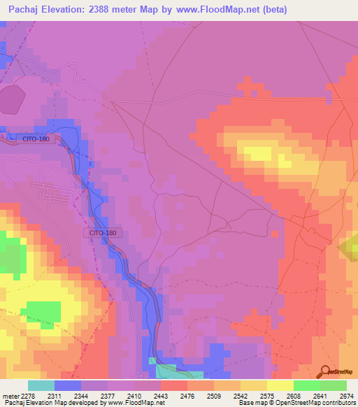 Pachaj,Guatemala Elevation Map