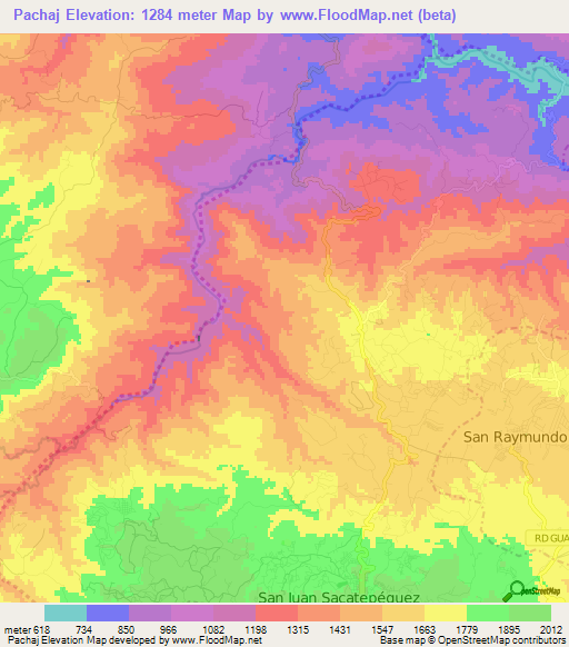 Pachaj,Guatemala Elevation Map