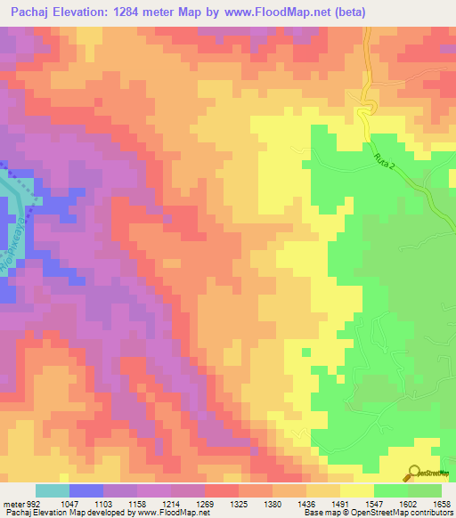 Pachaj,Guatemala Elevation Map