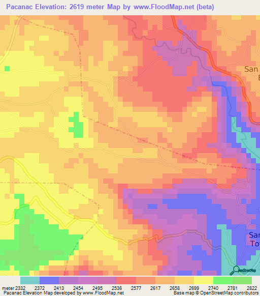 Pacanac,Guatemala Elevation Map