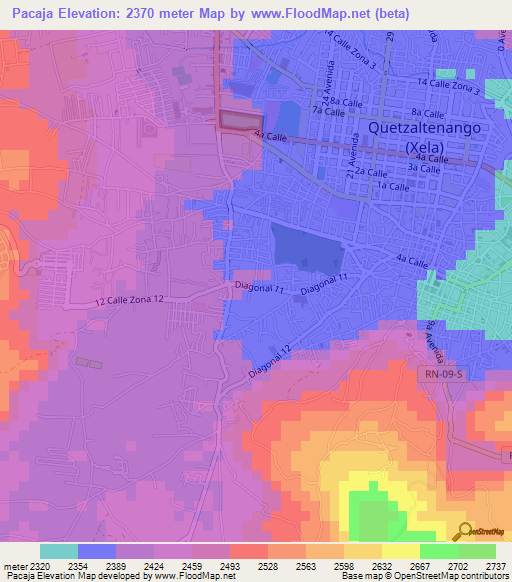 Pacaja,Guatemala Elevation Map