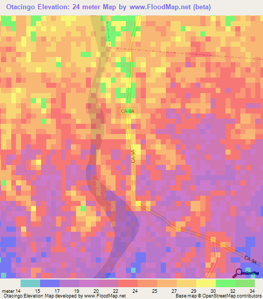 Otacingo,Guatemala Elevation Map