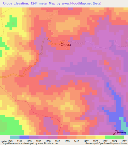 Olopa,Guatemala Elevation Map