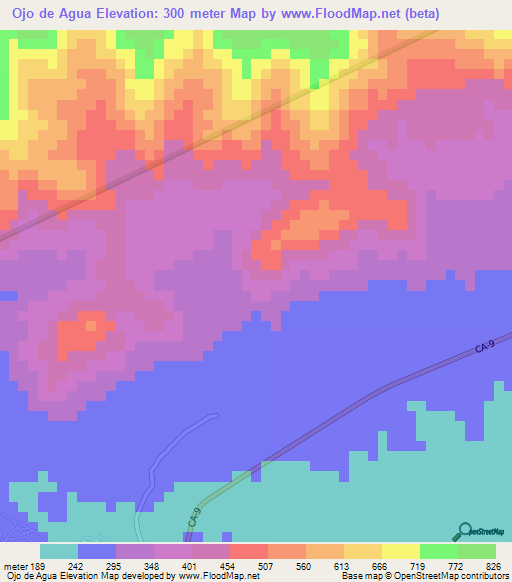 Ojo de Agua,Guatemala Elevation Map