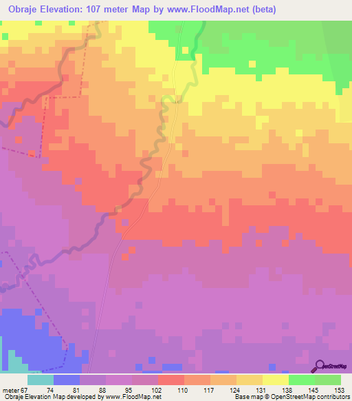 Obraje,Guatemala Elevation Map