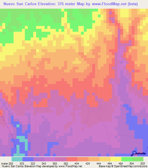 Nuevo San Carlos,Guatemala Elevation Map