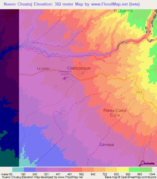 Nuevo Chuatuj,Guatemala Elevation Map