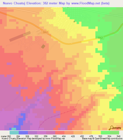 Nuevo Chuatuj,Guatemala Elevation Map