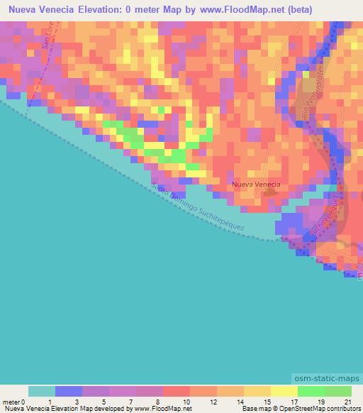 Nueva Venecia,Guatemala Elevation Map