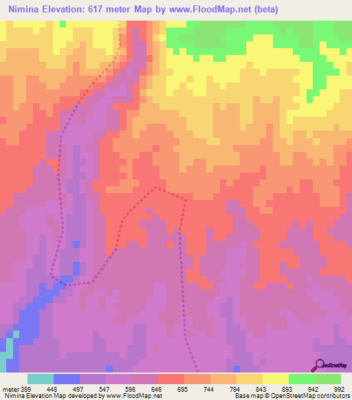 Nimina,Guatemala Elevation Map