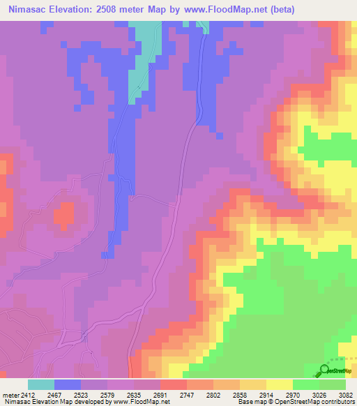 Nimasac,Guatemala Elevation Map