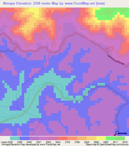 Nimapa,Guatemala Elevation Map