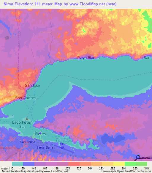 Nima,Guatemala Elevation Map