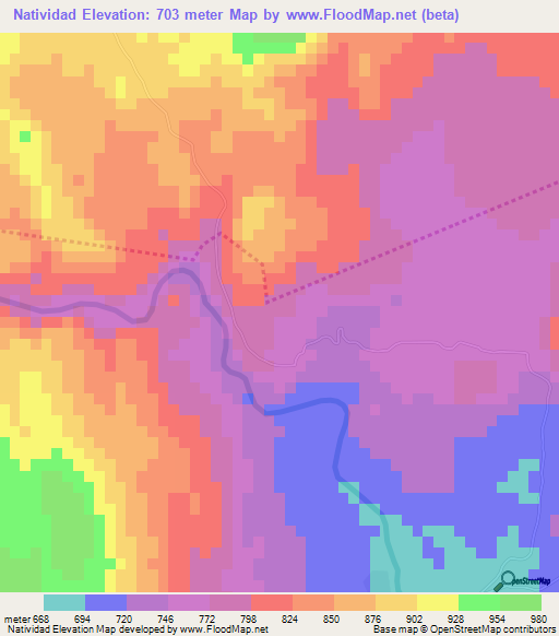 Natividad,Guatemala Elevation Map