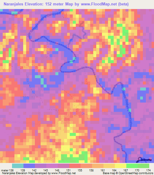 Naranjales,Guatemala Elevation Map