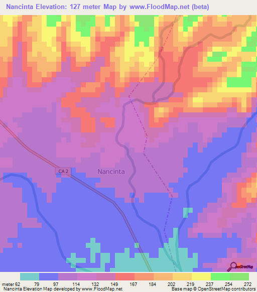 Nancinta,Guatemala Elevation Map