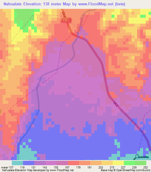 Nahualate,Guatemala Elevation Map