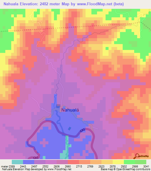 Nahuala,Guatemala Elevation Map