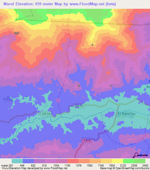 Murul,Guatemala Elevation Map