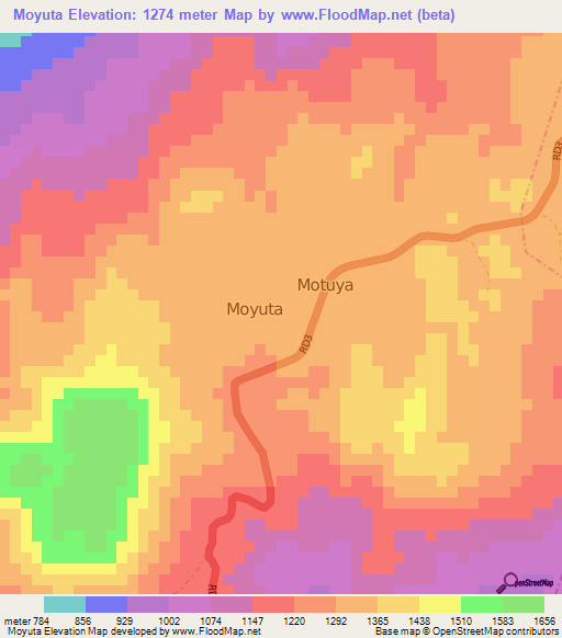 Moyuta,Guatemala Elevation Map