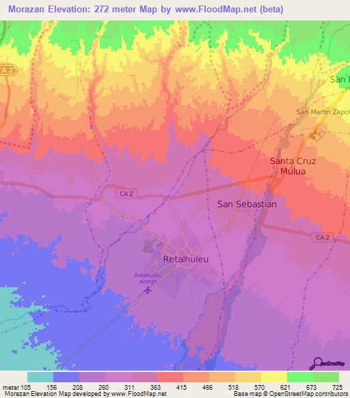 Morazan,Guatemala Elevation Map