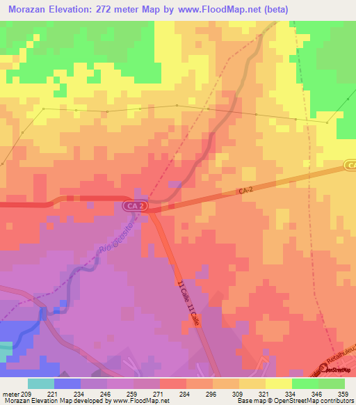 Morazan,Guatemala Elevation Map