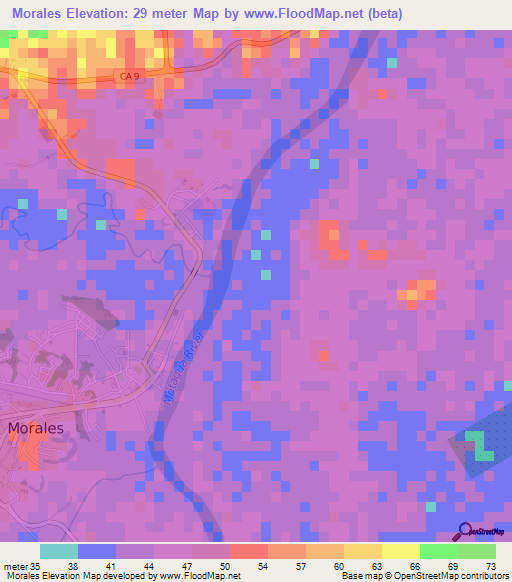 Morales,Guatemala Elevation Map