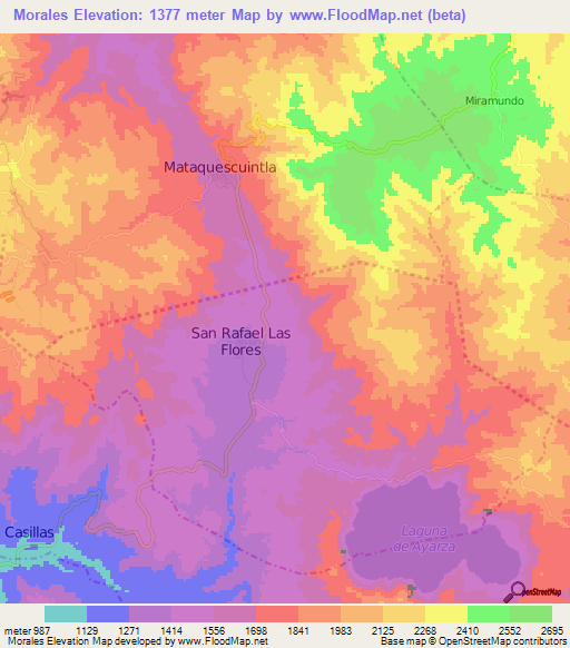 Morales,Guatemala Elevation Map