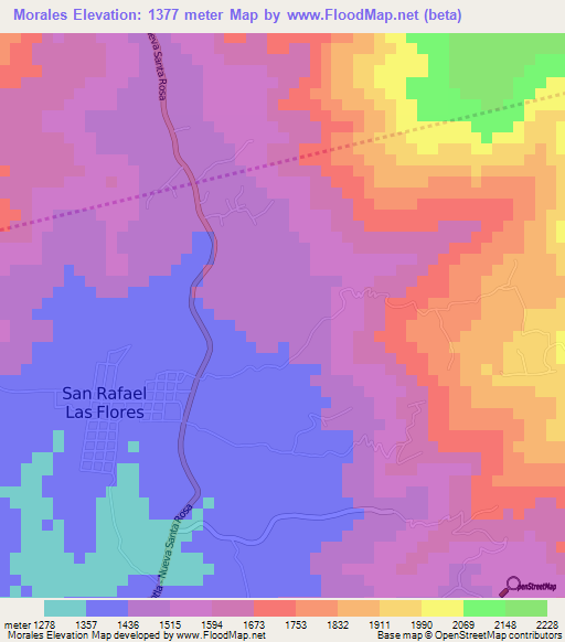 Morales,Guatemala Elevation Map