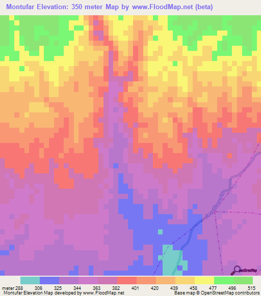 Montufar,Guatemala Elevation Map