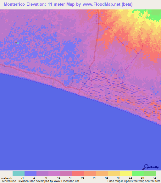 Monterrico,Guatemala Elevation Map