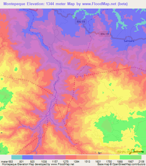 Montepeque,Guatemala Elevation Map