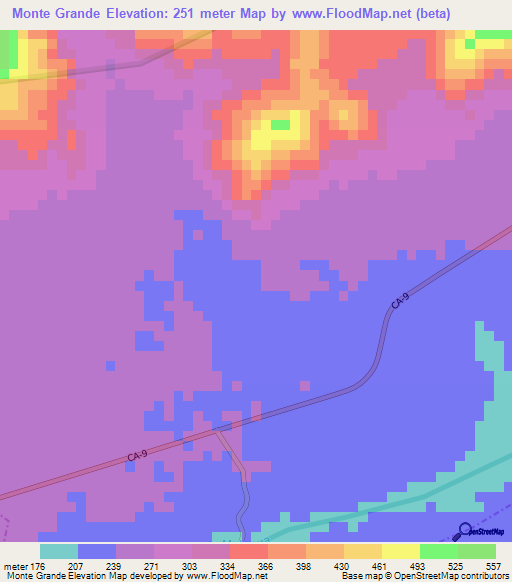 Monte Grande,Guatemala Elevation Map