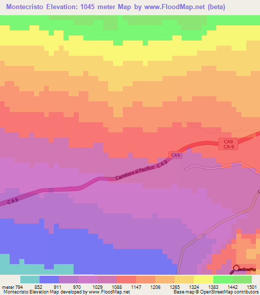 Montecristo,Guatemala Elevation Map