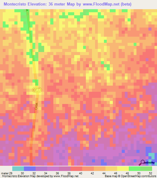 Montecristo,Guatemala Elevation Map