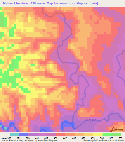 Matias,Guatemala Elevation Map