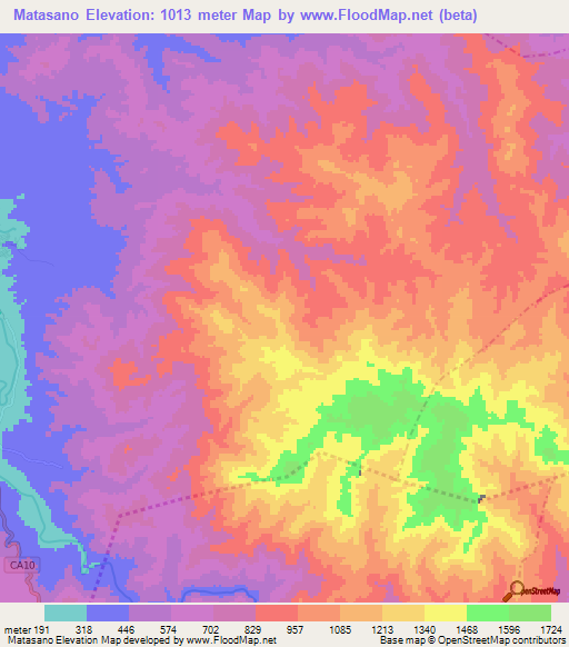 Matasano,Guatemala Elevation Map