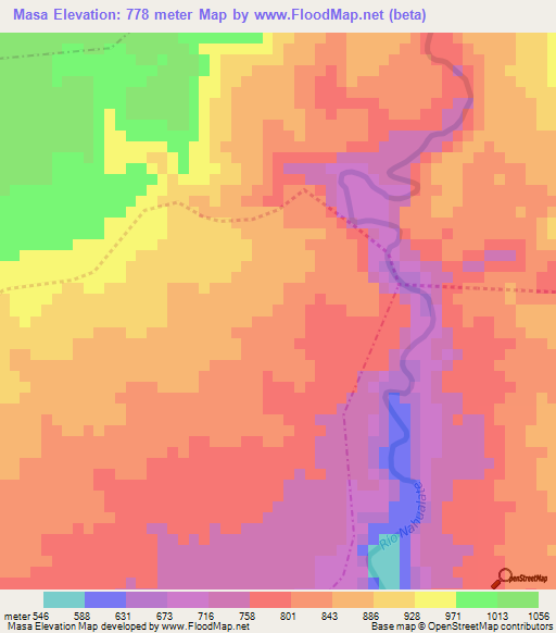 Masa,Guatemala Elevation Map